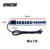 Power Strip 6 Universal + 6 International Outlets 10ft Cable Aluminum Case Main Breaker and Breaker Switch Separate 3 cords 2 poles cut off 120V. 20 Amps view 3