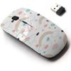 2.4G Wireless Mouse with Cute Pattern Design for All Laptops and Desktops with Nano Receiver - Rainbow Clouds Nursery view 1