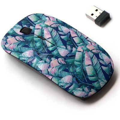 2.4G Wireless Mouse with Cute Pattern Design for All Laptops and Desktops with Nano Receiver - Banana Leaf Unusual