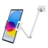 BEWISER Adjustable Tablet Wall Mount Holder, Swivel 360 Rotating, Compatible with 4.7-12.9 inch Devices, High-Grade Aluminium Alloy, White view 1
