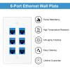 iwillink (1-Pack) 6-Port Ethernet Wall Plate, RJ45 Wall Plate with Inline Coupler insert, Female to Female Cat6 Keystone Jack Wall Plates, Blue view 3