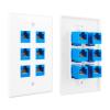 iwillink (1-Pack) 6-Port Ethernet Wall Plate, RJ45 Wall Plate with Inline Coupler insert, Female to Female Cat6 Keystone Jack Wall Plates, Blue view 4