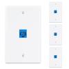 iwillink (4-Pack) Ethernet Wall Plate, 1-Port Keystone Jack Wall Plate with RJ45 Keystone Inline Coupler insert, Female to Female Cat6 Wall Plate, Blue view 1