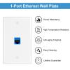 iwillink (4-Pack) Ethernet Wall Plate, 1-Port Keystone Jack Wall Plate with RJ45 Keystone Inline Coupler insert, Female to Female Cat6 Wall Plate, Blue view 3