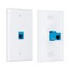 iwillink (4-Pack) Ethernet Wall Plate, 1-Port Keystone Jack Wall Plate with RJ45 Keystone Inline Coupler insert, Female to Female Cat6 Wall Plate, Blue view 4