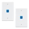 iwillink (2-Pack) Ethernet Wall Plate, 1-Port Keystone Jack Wall Plate with RJ45 Keystone Inline Coupler insert, Female to Female Cat6 Wall Plate, Blue view 1