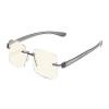 Eyekepper Blue Light Blocking Rimless Reading Glasses - Small Frameless Reader for Women with Grey Arm,+0.75 view 1