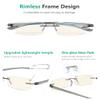Eyekepper Blue Light Blocking Rimless Reading Glasses - Small Frameless Reader for Women with Grey Arm,+0.75 view 4
