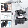 46mm Low Profile Tripod Head with 3 Screw Adapter 3/8 to 1/4 Professional Aluminium 360 Rotating Panoramic Ball Head Max Loading 20kg view 4