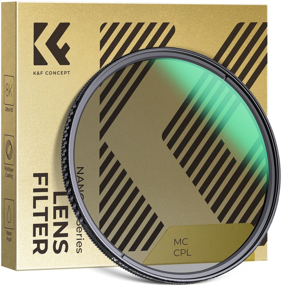 62mm Circular Polarizers Filter, K&F CONCEPT Waterproof Circular Polarizing Filter with 24 Multi-Layer Coatings CPL Filter for 62mm Camera Lens (D-Series)