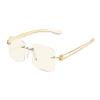 Eyekepper Blue Light Blocking Rimless Reading Glasses - Small Frameless Reader for Women with Yellow Arm,+2.00 view 1
