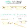 Eyekepper Blue Light Blocking Rimless Reading Glasses - Small Frameless Reader for Women with Yellow Arm,+2.00 view 4