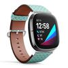 CJBROES Replacement Leather Watch Band, Compatible with Fitbit Versa 3 and Fitbit Sense of Wristband Bracelet Accessory - Grid view 2
