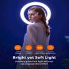 12" LED Ring Light 24W Selfie Fill Light with Floor Tripod Stand, Remote Control, Adjustable Height, Smooth Dimming, for Live Streaming, Portrait Photography, Vlog, Zoom Meeting view 2