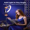 12" LED Ring Light 24W Selfie Fill Light with Floor Tripod Stand, Remote Control, Adjustable Height, Smooth Dimming, for Live Streaming, Portrait Photography, Vlog, Zoom Meeting view 4
