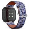 CJBROES Replacement Leather Watch Band, Compatible with Fitbit Versa 3 and Fitbit Sense of Wristband Bracelet Accessory - Flowers Poppy Hydrangea view 1