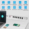 JUNNUJ Metal 8 Outlet Power Strip, Mountable Heavy Duty Power Strip, 1200J Surge Protector Wall Mount Screws Outlet with Switch, Gaming Desk Strips Wide Spaced 15A 125V 1875W, 3 FT 14AWG Power Cord view 2
