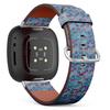 CJCBROES Replacement Leather Watch Band, Compatible with Fitbit Versa 4, Versa 3 and Fitbit Sense 2, Fitbit Sense of Wristband Bracelet Accessory - Mermaid Scale Ocean Wave Japanese view 1
