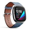 CJCBROES Replacement Leather Watch Band, Compatible with Fitbit Versa 4, Versa 3 and Fitbit Sense 2, Fitbit Sense of Wristband Bracelet Accessory - Mermaid Scale Ocean Wave Japanese view 2