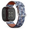 CJBROES Replacement Leather Watch Band, Compatible with Fitbit Versa 3 and Fitbit Sense of Wristband Bracelet Accessory - Rings Motif Geometric view 1