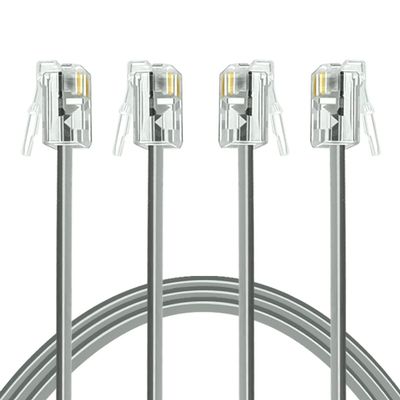 NECABLES 2Pack Phone Cord 10ft Telephone Cord Phone Cable RJ11 6P4C Male to Male for Landline and Fax - 10 Feet