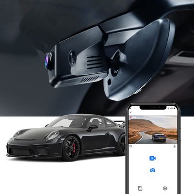 Fitcamx 4K Dash Cam Compatible with Porsche 718 Boxster Cayman 981 987 982 911 Turbo (Model C), Integrated OEM Look, UHD 2160P Video, Built-in WiFi & APP, Loop Recording, Parking Mode, 64GB Card