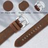 Genuine Leather Bands Compatible for Fitbit Charge 6/ Charge 5 Bands, Classic Replacement Accessories Strap Genuine Leather Wristbands Metal Women Men Retro Walnut view 4