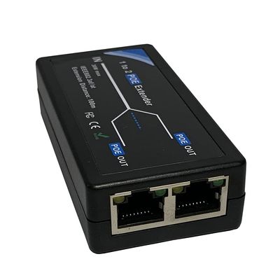 HKBTM 2 Port POE Extender POE+ Repeater 100 Meters(328 ft) Extender 1 in 2 Out Comply IEEE 802.3af/at Standard 10,100Mbps for Security POE Camera Over Cat5/Cat6 or UTP Cables