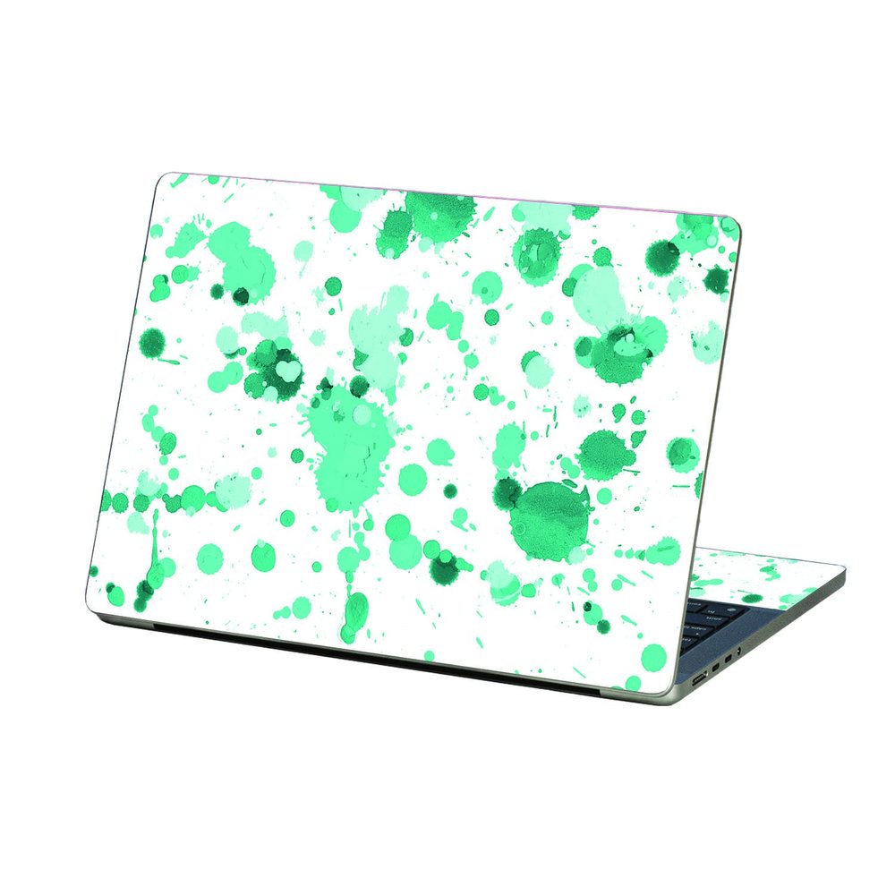 MightySkins Skin Compatible with Apple MacBook Pro 14 (2021) - Teal Splatter | Protective, Durable, and Unique Vinyl Decal wrap Cover | Easy to Apply and Change Styles | Made in The USA