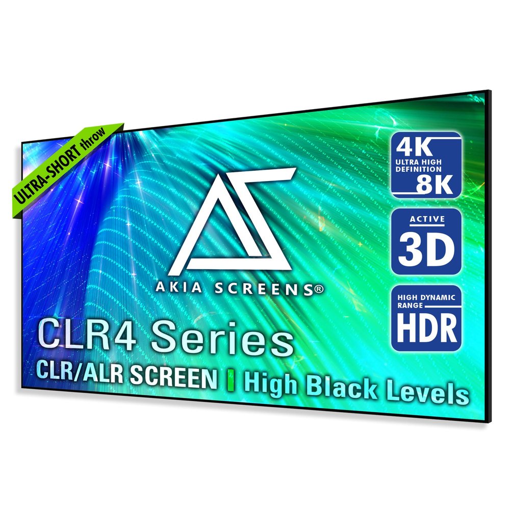 Akia Screens ALR Projector Screen 115 inch 16:9 4K UST Ultra Short Throw Projection, High Black Levels, Ceiling Ambient Light Rejecting Screen, Edge Free Fixed Frame Movie Screen AK-NB115H-CLR4