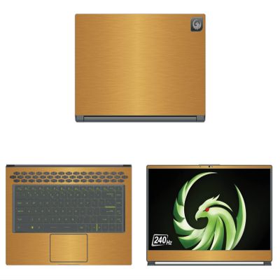 Decalrus - Protective Decal for The MSI Delta 15001 (15.6" Screen) Laptop Gold Texture Brushed Aluminum Vinyl Cover wrap BAmsiDelta_15Gold