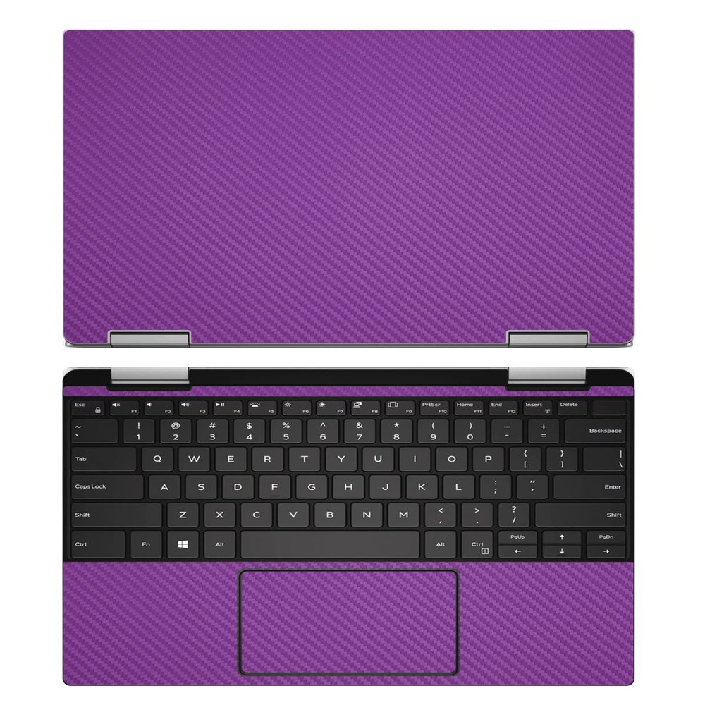 Decalrus - Protective Decal for The Dell XPS 13 9310 2-in-1 (13.4" Screen) Laptop Purple Carbon Fiber Cover wrap CFdellXPS13_9310_2in1Purple