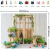 8x6ft(250x180cm) Spring Easter Photography Backdrops Wood Barn Eggs Flowers Happy Easter Background for Photo view 3