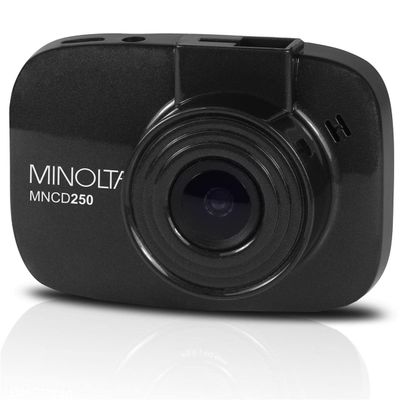 Minolta Car Dash Cam - Full HD 1080P Video, 120 Wide-Angle Lens, 12MP Photos, G-Sensor, Motion Detection, 2.2 LCD Screen, USB Connectivity, 16GB Memory Card Included (Black)