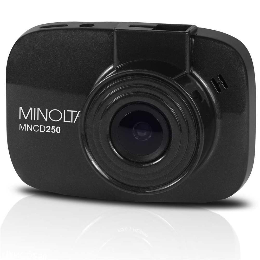 Minolta Car Dash Cam - Full HD 1080P Video, 120 Wide-Angle Lens, 12MP Photos, G-Sensor, Motion Detection, 2.2 LCD Screen, USB Connectivity, 16GB Memory Card Included (Black)