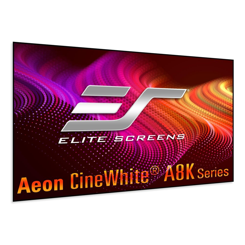 Elite Screens Aeon CineWhite A8K, 103" Diag, 16:9 Aspect Ratio, ISF Certified 8K Ultra HD Home Theater Fixed Frame Edge Free Projection Sound Transparent Perforated Weaved Screen, AR103H-A8K