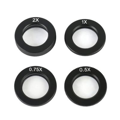 ZTBH Microscope Accessories Kit 0.5X 0.75X 1X 1.5X 2.0X Auxiliary Objective Glass Lens Microscope Slides (Diameter : 4pcs)