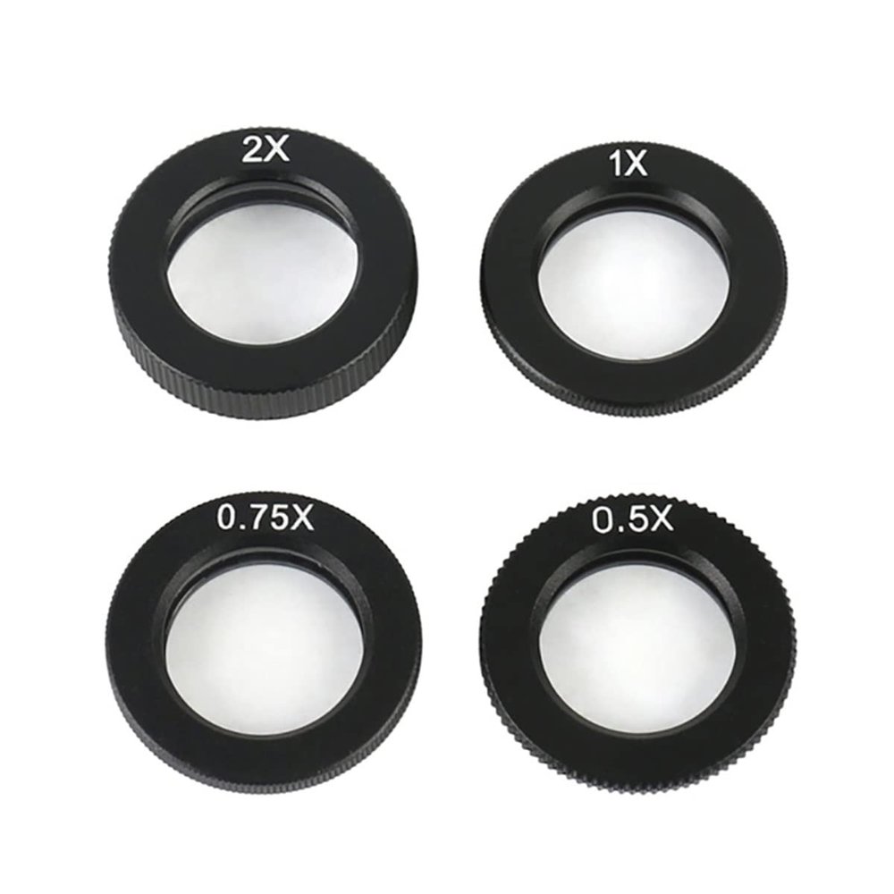 ZTBH Microscope Accessories Kit 0.5X 0.75X 1X 1.5X 2.0X Auxiliary Objective Glass Lens Microscope Slides (Diameter : 4pcs)