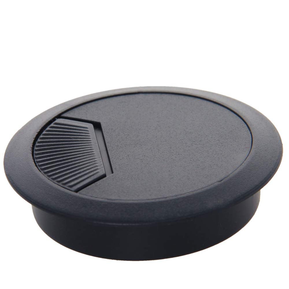 2.36" Desk Grommet Plastic 60mm Cable Hole Cover Cord Desk Grommets Arrange Wires Organizer for Home Office Desk Cable Cord Black 20Pcs, (Bettomshin)