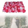 6PCS Artificial Rose Flower Panels Silk Floral Panel Velvet Hydrangea Wall Panel Backdrop Decor Flower Mat for Wedding Banquet Bridal Party Baby Shower, 23.62 X 15.75 in view 1