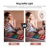12'' LED Ring Light with Pan/Tilt/Zoom Tripod Stand & Phone Holder, Selfie Desktop LED Circle Light with 3 Color Dimmable 10 Brightness Level Lighting for Live Stream, Makeup, Photography view 3