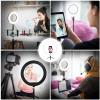 12'' LED Ring Light with Pan/Tilt/Zoom Tripod Stand & Phone Holder, Selfie Desktop LED Circle Light with 3 Color Dimmable 10 Brightness Level Lighting for Live Stream, Makeup, Photography view 4