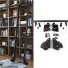 XFSHKJS Round Tube Mobile Ladder Track 3.3ft-20ft Library Rolling Ladder Full Set Hardware Kit (No Ladder) with Floor Roller Wheels, for Home/Indoor/Loft (Size : 3.3ft/100cm Track Kit) view 1