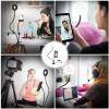 4'' LED Selfie Ring Lights Kit with Tripod Stand Clip On Laptop Light with 3 Light Modes & 10 Brightness Level for Live Stream/Makeup/Photography/Online Meeting Compatible with Cell Phone view 3
