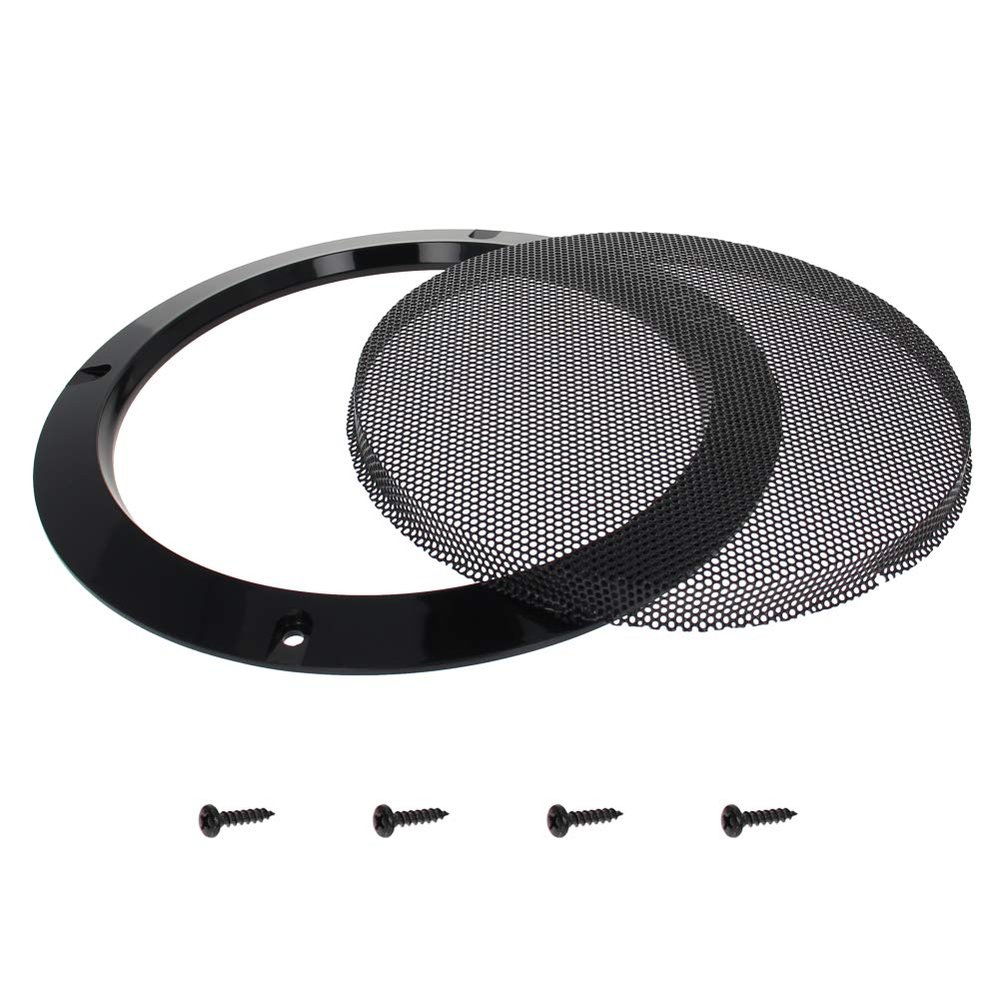 1Pcs Speaker Grills, 6.5" Speaker Grill Mesh Decorative Circle Subwoofer Guard Protector Cover Audio Accessories Black Metal Trim,Aicosineg