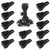 Large Tarp Clips Heavy Duty Lock Grip 12 PCs Tarp Clamps Thumb Screw Tent Fasteners Clips with 12 PCs Ball Bungee Cords for Camping Awnings Caravan Canopies Car Swimming Pool Boat Cover Clips etc view 1