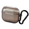 Elecom AVA-AP3UCBK AirPods 3rd Generation Accessory, Soft Case with Carabiner, Black view 1