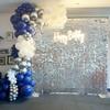 Silver Shimmer Backdrop Wedding Disco Backdrops Sequin Wall Panels Glitter Wall Decor for Background Indoor Outdoor Christmas Ceremony Wall Decorations,12 Packs view 2