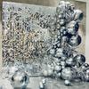 Silver Shimmer Backdrop Wedding Disco Backdrops Sequin Wall Panels Glitter Wall Decor for Background Indoor Outdoor Christmas Ceremony Wall Decorations,12 Packs view 3