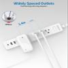 Flat Extension Cord 15 ft, NTONPOWER Ultra Thin Flat Extension Cord Under Rug, Door, Wall Mount Power Strip Flat Plug with 4 Outlets 2 USB A + USB C, Overload Protection for Home Office Indoor, White view 4